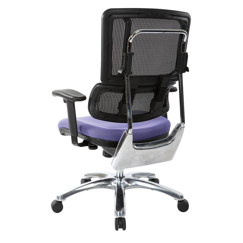 Black Mesh Back with Custom Fabric Seat and Chrome Base
