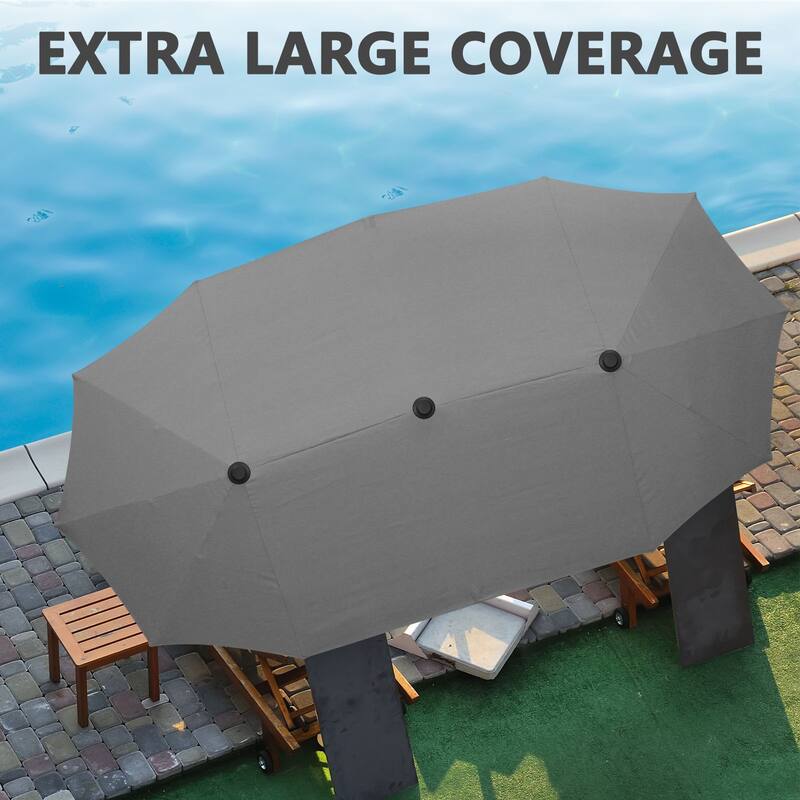 Ainfox 13Ft Large Outdoor Patio Umbrella with Crank