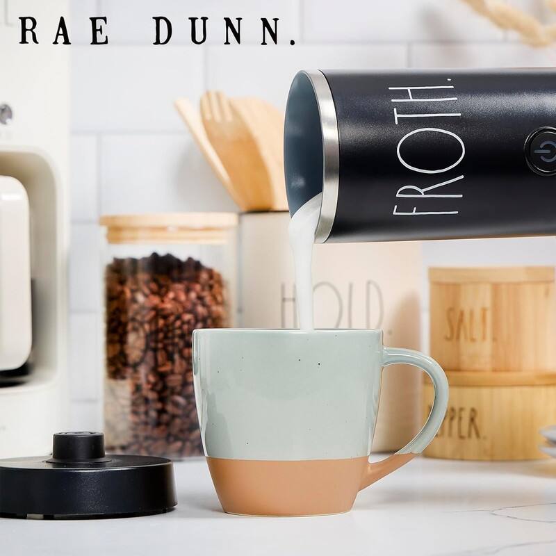 Rae Dunn Electric Milk Frother Steamer -Automatic Milk Steamer and Frother, Hot and Cold Foam Maker- 550 Watt
