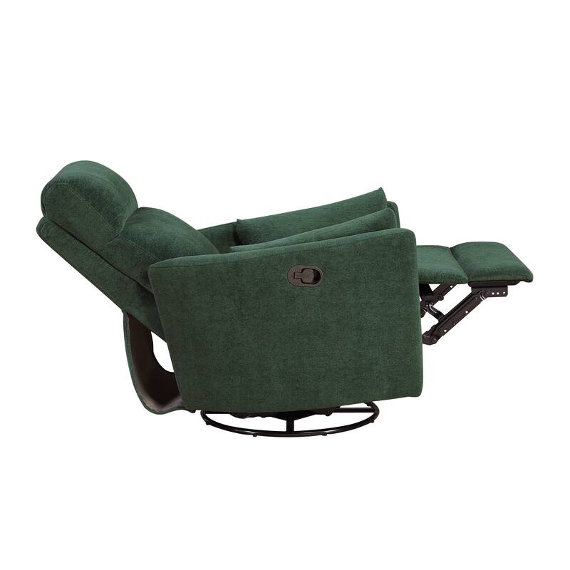 Fremont & Park Lennon 35" Microfiber Manual Swivel Glider Recliner - Removable Back