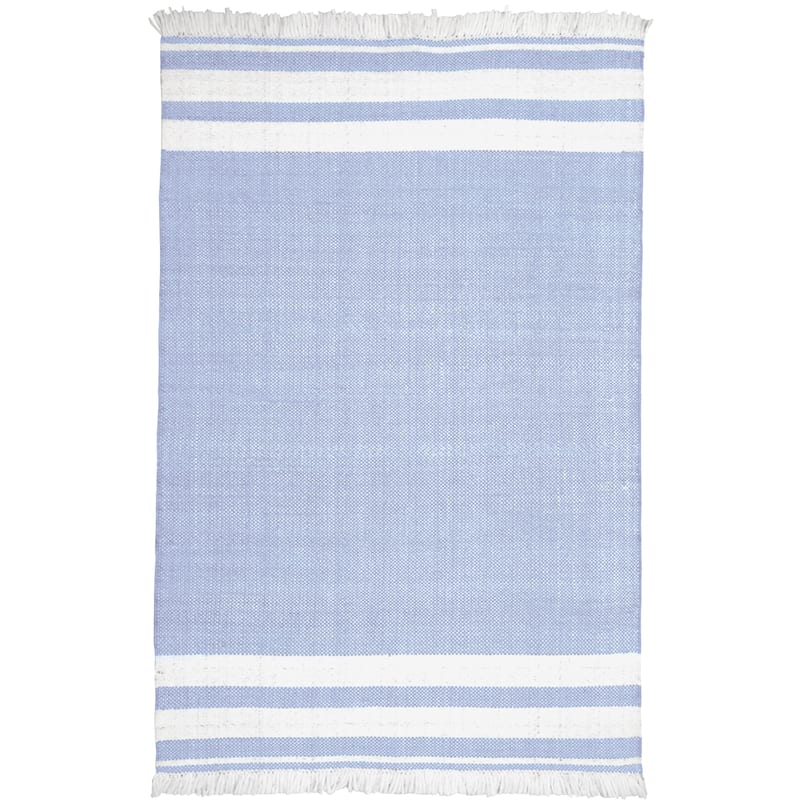 Sevita Blue Striped PET Yarn Indoor/Outdoor Area Rug - 7'9" x 9'9"