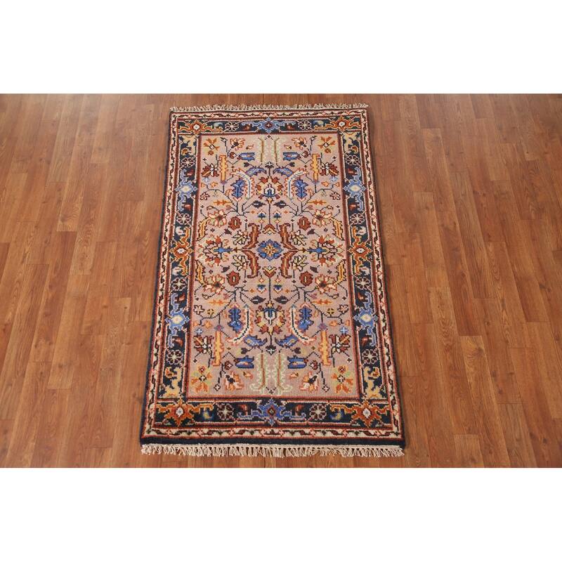 Oushak Accent Rug Hand-Knotted Wool Carpet - 2'10"x 4'11"