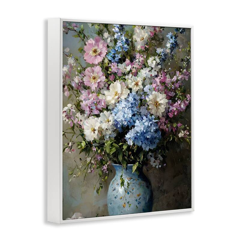Stupell Traditional Cool Tone Bouquet Framed Giclee Art Design By Franklyn Gregory