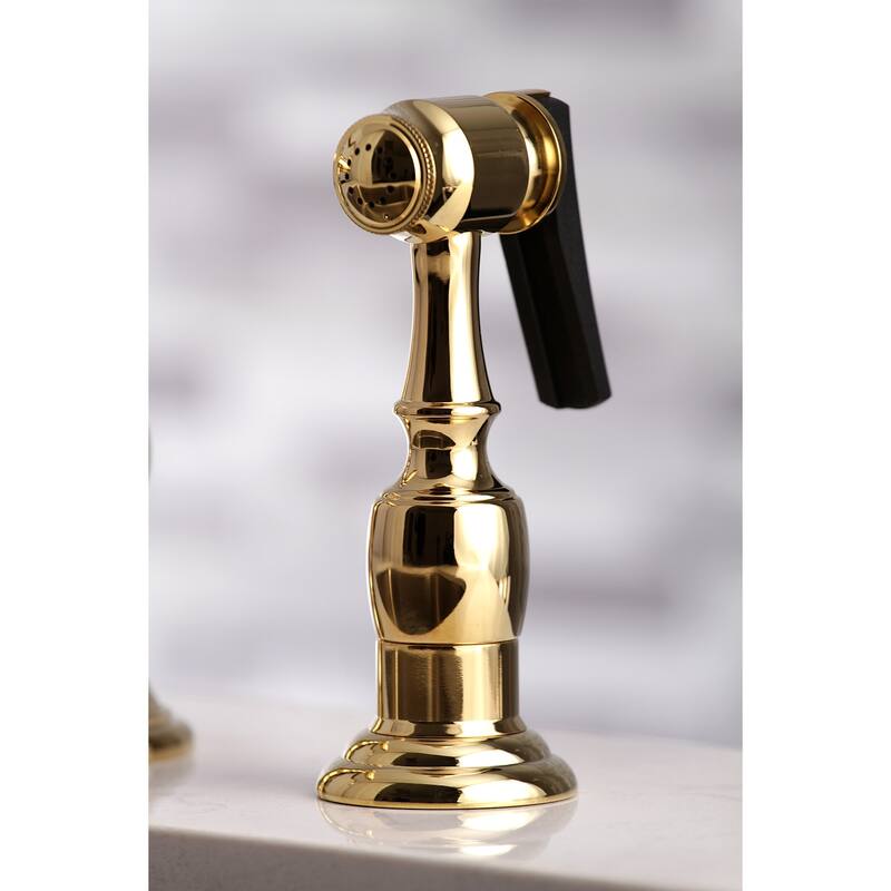 Kingston Brass English Country Bridge Kitchen Faucet with Sprayer