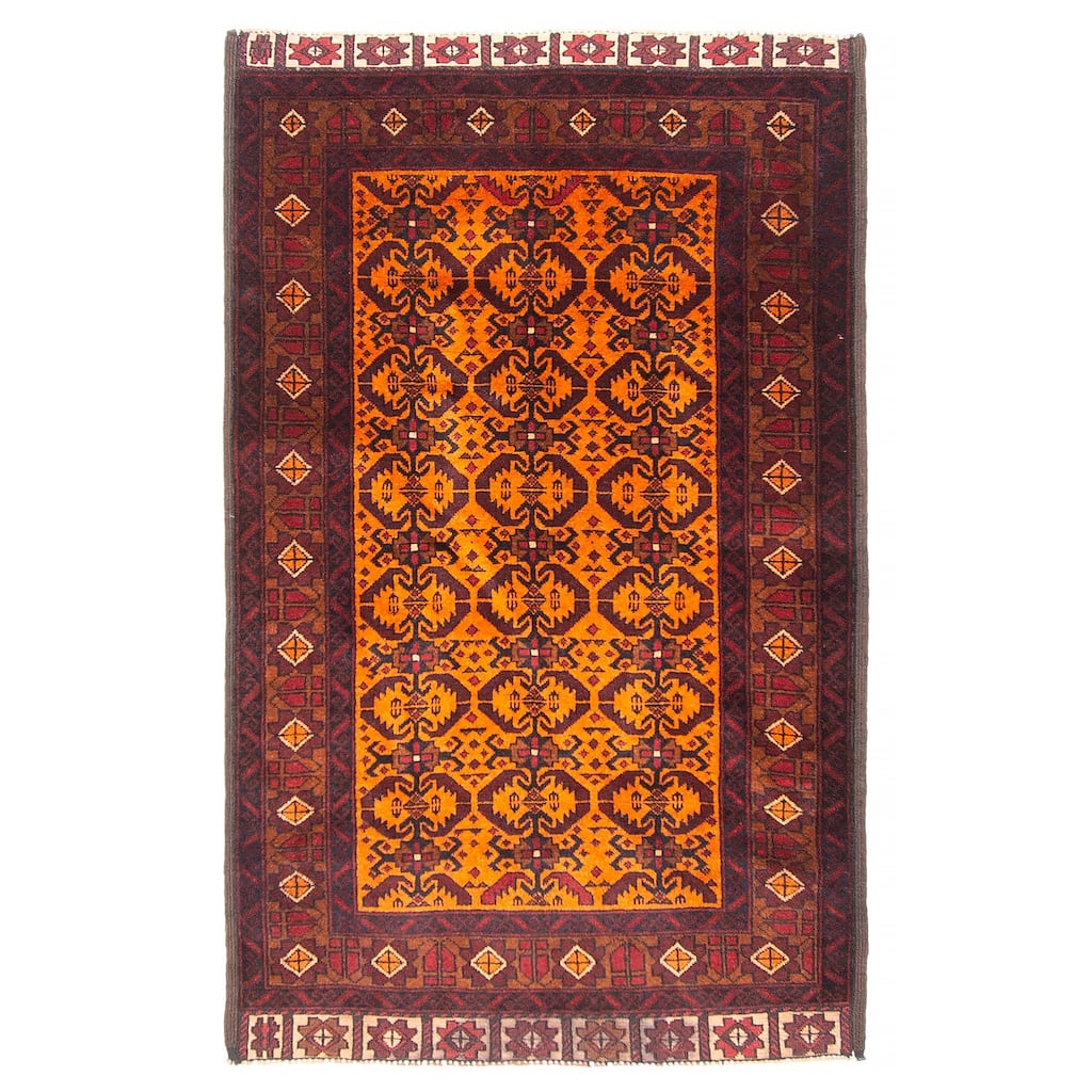 Teimani Orange Rug 2'11" x 4'8" - 2'11 x 4'8