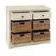 preview thumbnail 82 of 87, Cream, Teal, White or Brown Wood 2 Baskets and 1 Drawer Storage Unit - 16 x 13 x 28