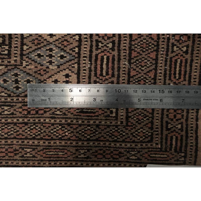 Hand Knotted Oriental 100% Wool Carpet Traditional Geometric Beige & Ivories Bokhara Area Rug - 5' 11'' X 6' 1''