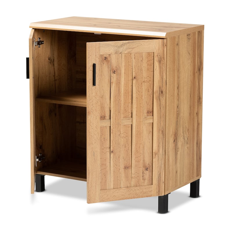 Excel Modern Oak Brown Finished Wood 2-Door Storage Cabinet