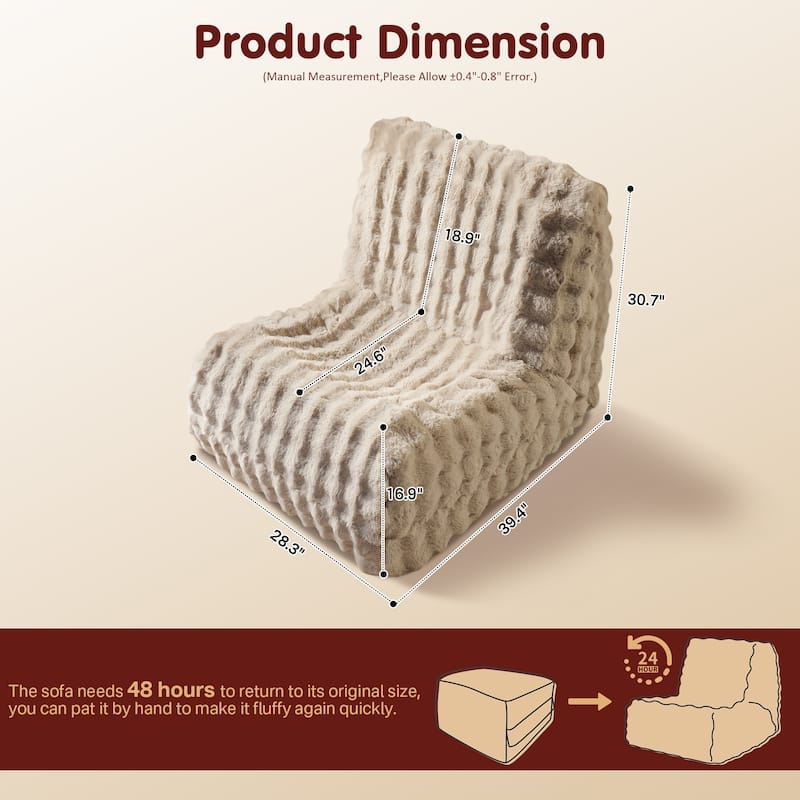 OVIOS Cloud-Like Plush Bean Bag Chair (Reinforced Pile Edition)