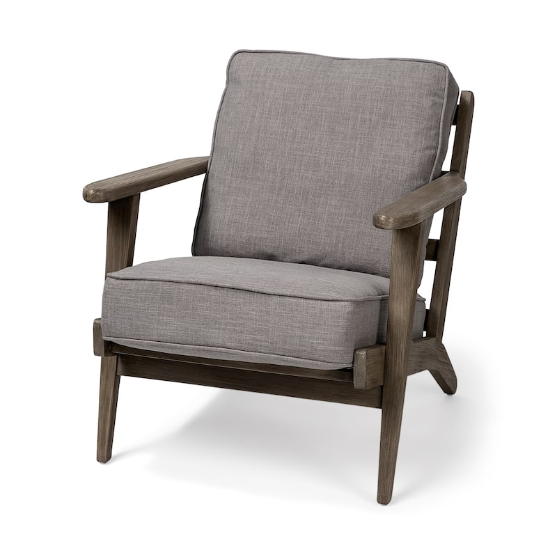 Olympus II Flint Gray Fabric w/Wood Frame Accent Chair - 28" W x 31 D x 32" H