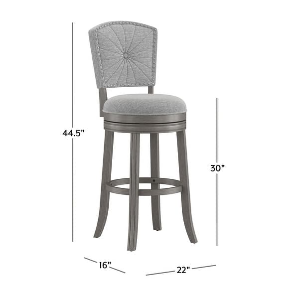 dimension image slide 1 of 2, Hillsdale Santa Clara II Swivel Stool, Antique Gray