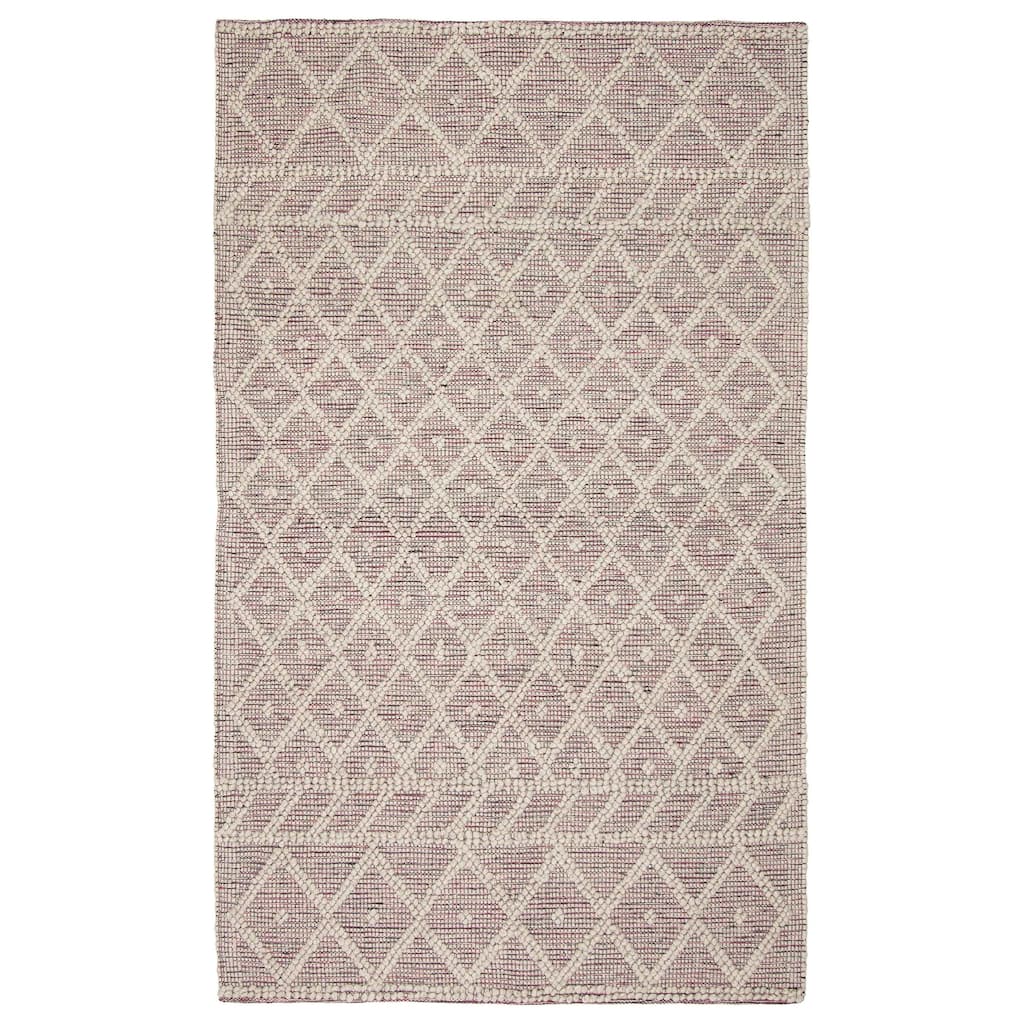 ECARPETGALLERY Braid weave Sienna Grey Wool Rug - 5'0 x 8'3