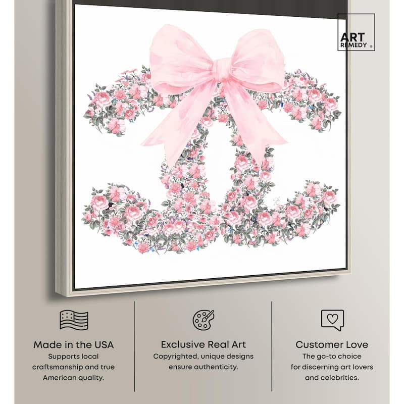 Makes Me Wonder Pink Bow Canvas by Art Remedy