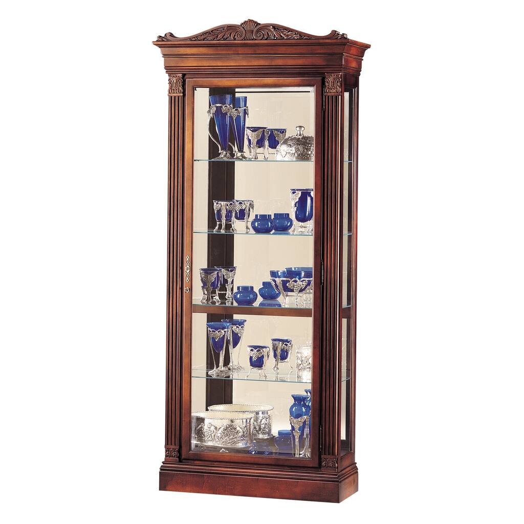 Howard Miller Embassy Wood Curio Cabinet with Cherry Finish