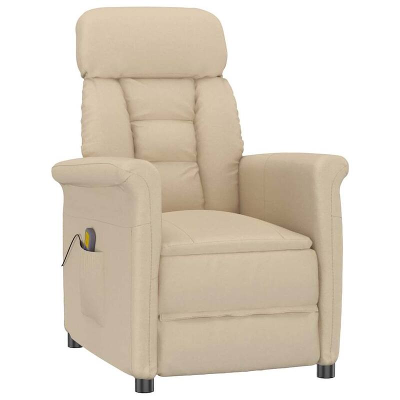 vidaXL Massage Chair Dark Grey/Light Grey/Cream Microfibre Fabric - Cream