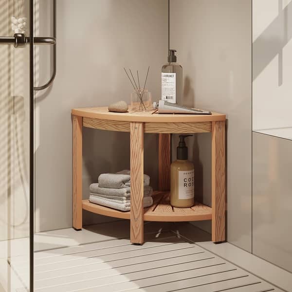 Master Bathroom Wooden Shower Seat