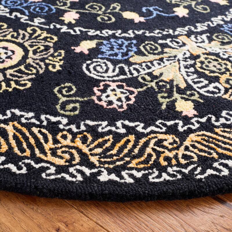SAFAVIEH Handmade Celedonia Modern Medallion Micro-Loop Wool Area Rug