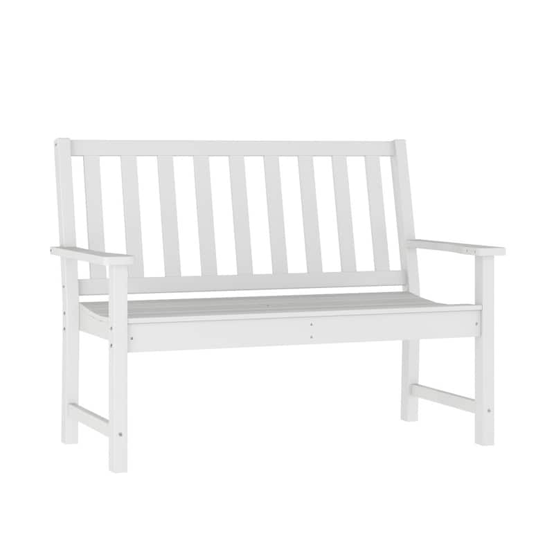 All Weather Heavy Duty Commercial Recycled HDPE Bench with Curved Seat