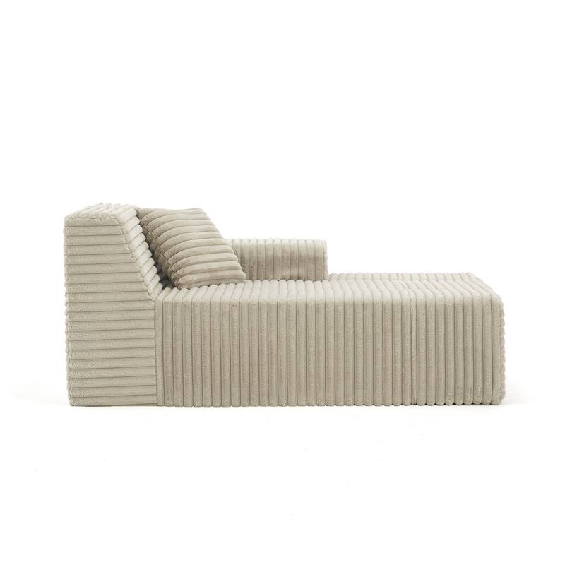 32" W No Assembly Required Plush Corduroy Chaise