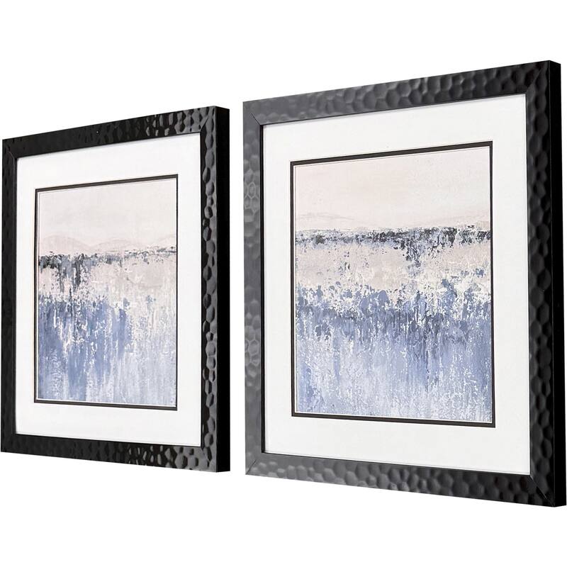 Paragon Blue Contemporary Framed Art - Set of 2