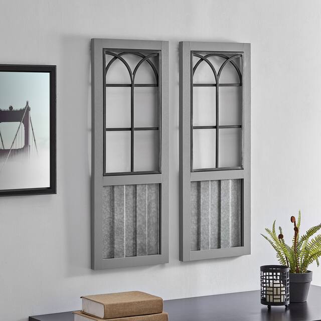 FirsTime & Co. Willow Farmhouse Window Wall Plaque Set - Gray