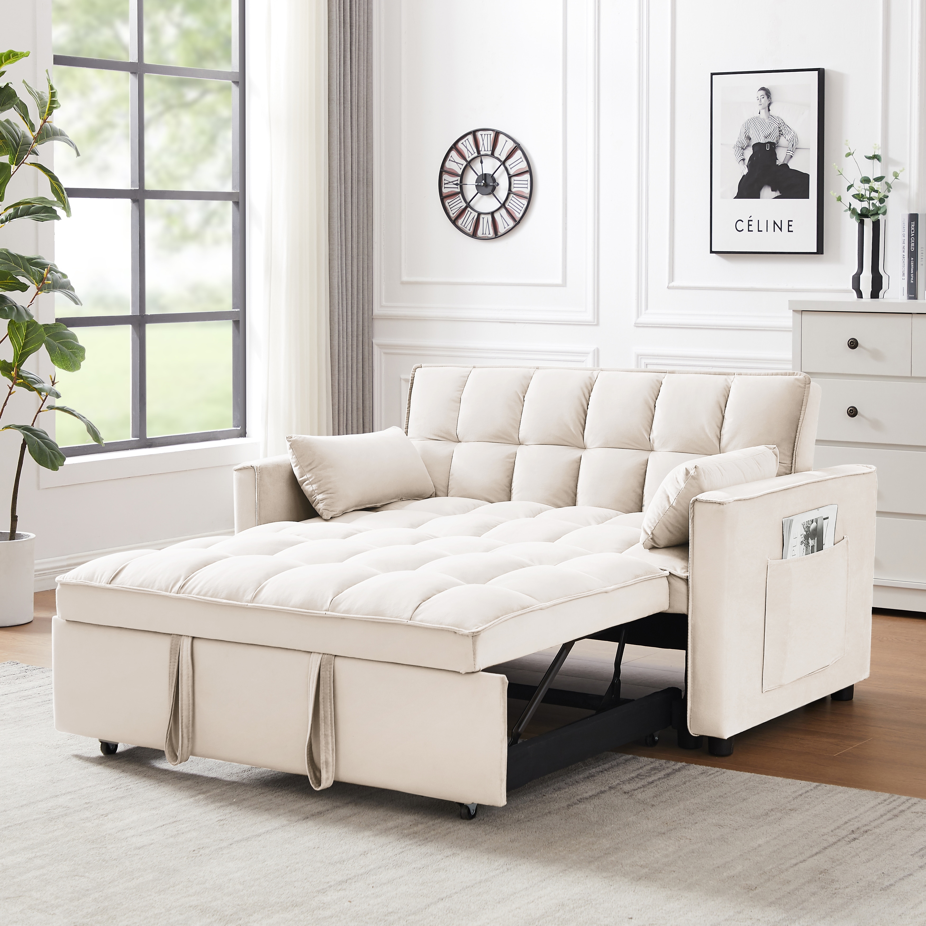 Loveseat recliner sleeper top