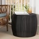 preview thumbnail 4 of 6, Household Essentials Handwoven Resin Barrel Side Table Storage Container