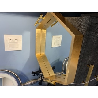 Kate and Laurel - Lipton Hexagon Decorative Tray with Metal Handles