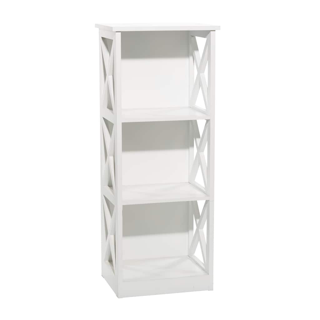 Wooden 4 Shelf Shelving Unit - White - Roche River Decor - 12"W x 16"L x 40"H