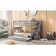 preview thumbnail 14 of 51, Bunk Beds with Pull-out Trundle Bed and Side Storage Staircase, No Spring Box Needed Bed for Kids Teens Adults, Bunk Wood Beds Gray - Full