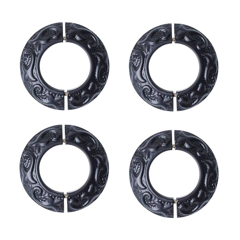 Black Aluminum Radiator Flanges Escutcheon Ring Plate 1.5 ID 3 1/4 OD IPS Rust Resistant (Set of 4) Renovators Supply