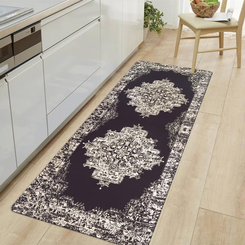 Distressed Medallion Cushioned Anti Fatigue Standing Kitchen Mat - 18 in. X 47 in.