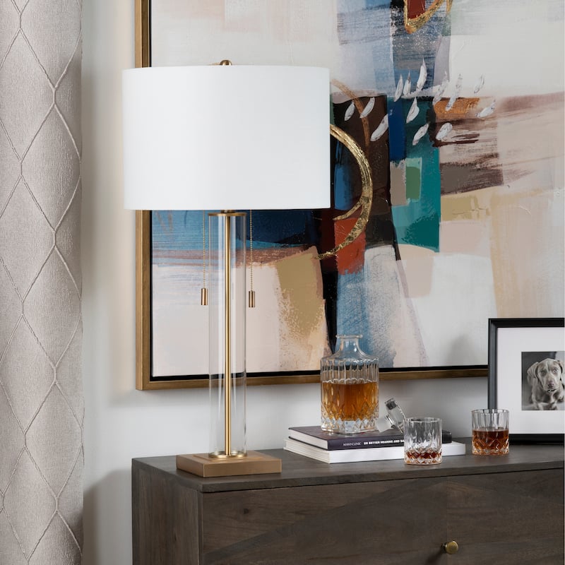 Enlight Metal & Glass 29.75" Table Lamp - 15"x15"x29.75"