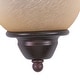preview thumbnail 6 of 6, Monrovia 1 Light Bronze Flush Wall Sconce Cognac Glass - 10-in W x 9.5-in H x 5-in D