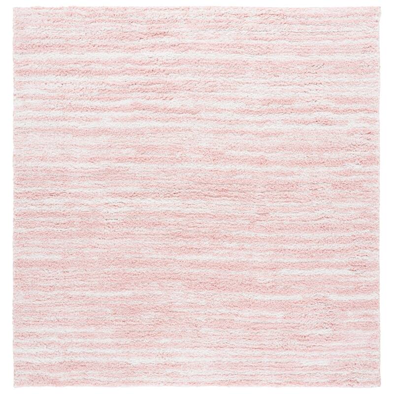 SAFAVIEH Rumi Shag Rosalee Shag Rug - 5' Square - Pink/Ivory