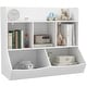 preview thumbnail 1 of 7, Kids Toy Shelf,3 Tier Kids Bookcase with 5 Compartment,Anti-Tip Device,Toy Organizer for Nursery, Living Room White