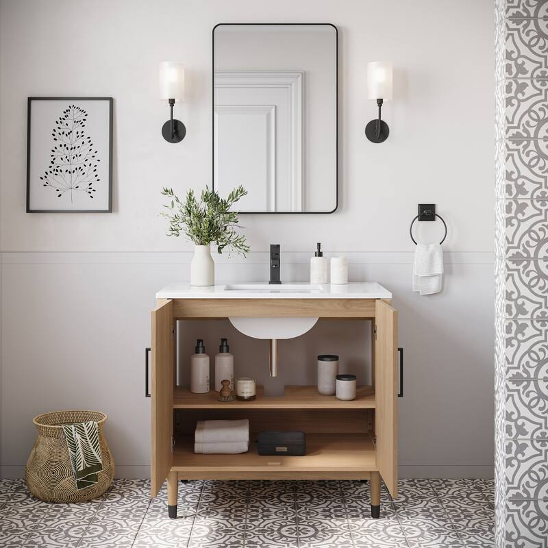 Fresca FCB4436-CWH-U Sawyer 36" Free Standing Single Basin Vanity Set