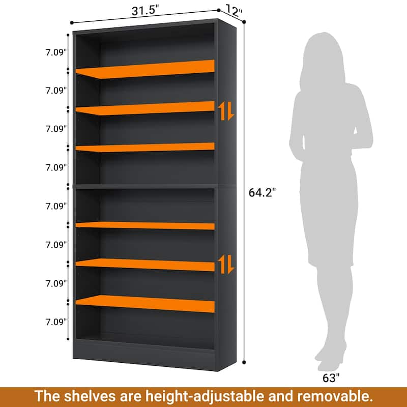 Rackcog 9-tier 64'' Tall Shoe Cabinet, 36 Pairs Wooden Shoe Storage Rack for Closet, Entryway