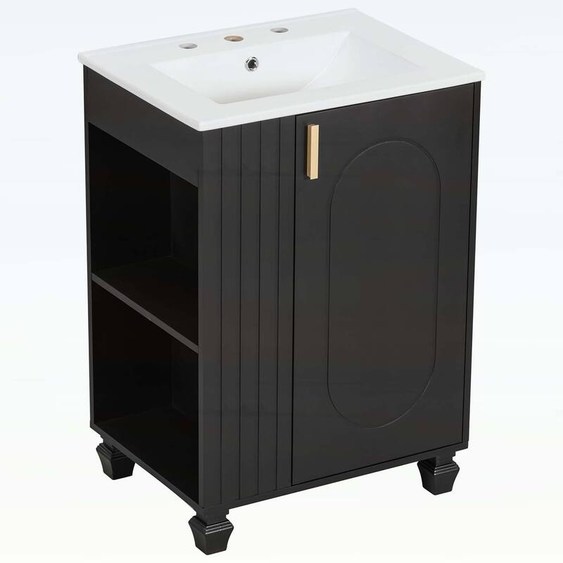 Bathroom Vanity with Sink, Cabinet Door Shelf,Side Open Storage,Wood Frame,Soft Closing Door