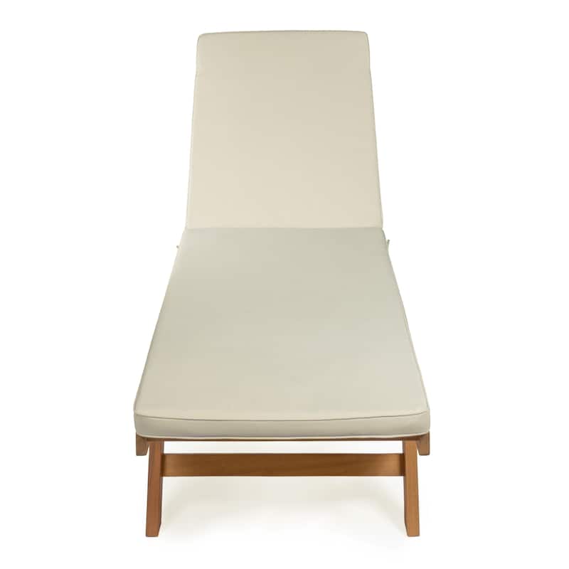Adjustable Outdoor Chaise Lounge w/ Cushion & Wheels - JONATHAN Y - Light Gray