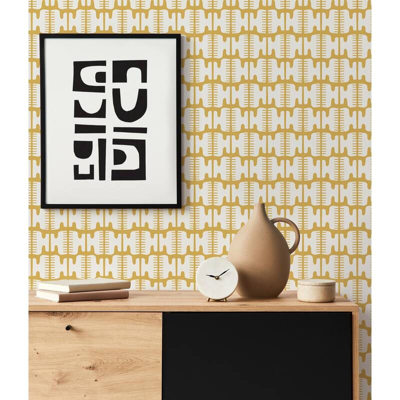 Black Pepper Paperie Yellow Shift Peel & Stick Wallpaper