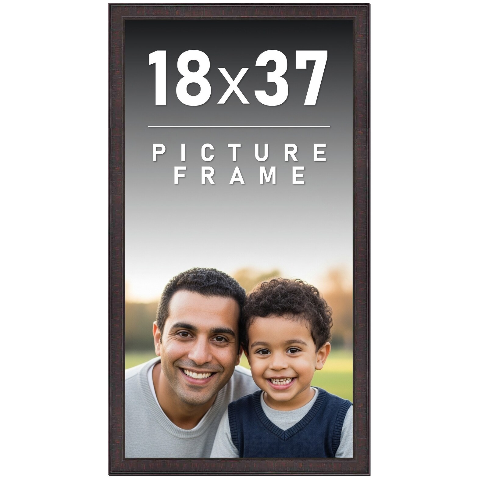 18x37 Frame Brown Solid Wood Picture Frame - Complete Modern Photo