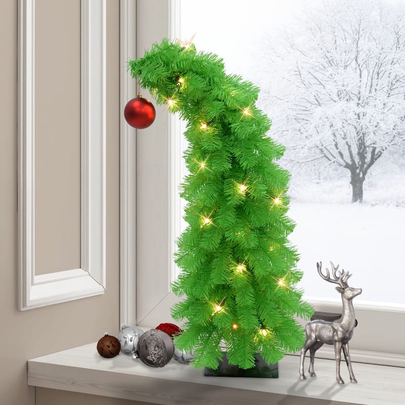 Puleo International 3' Pre-Lit Artificial Whimsical Christmas Tree - 3 Foot