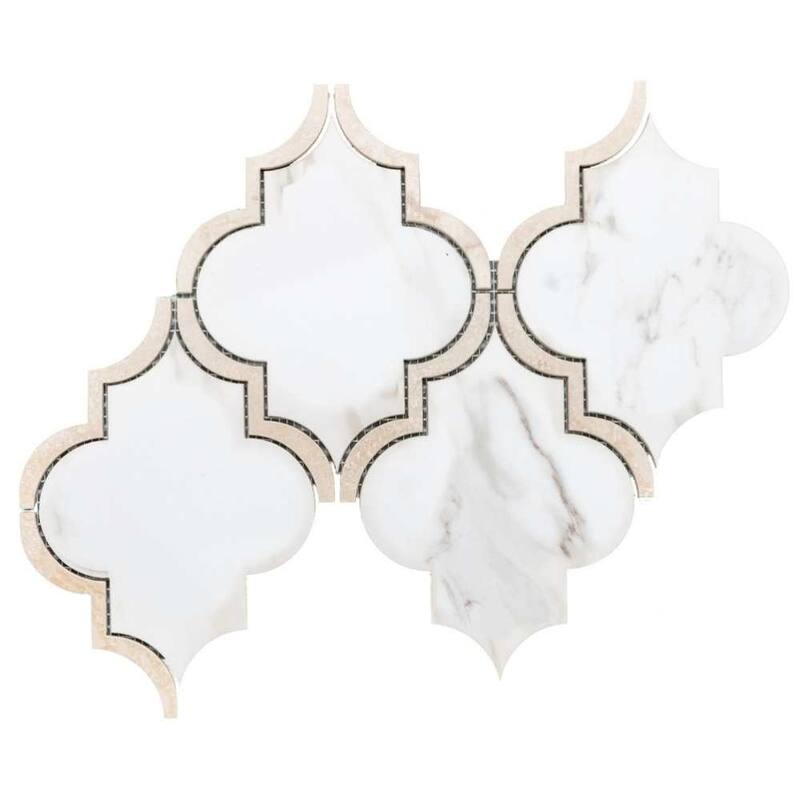 The Tile Life Stately Lantern 9" x 14" Polished Porcelain Mosaic Wall & Backsplash Tile