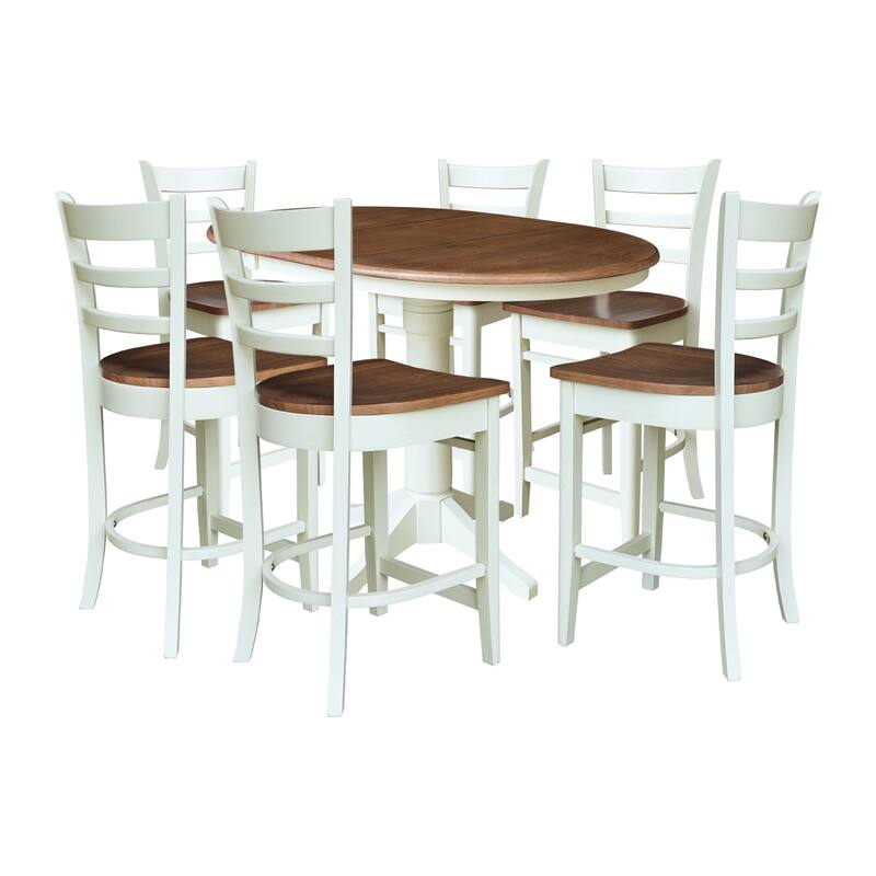 36" Round Extension Dining Table with Counter Height Stools