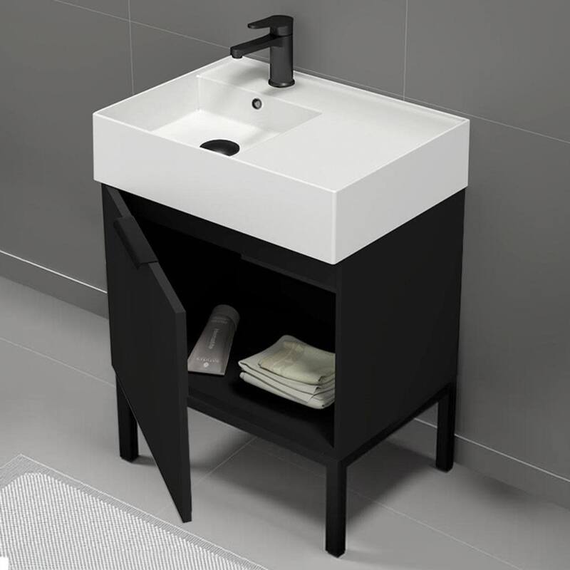 Nameeks Derin-2417-S-L Derin 24" Free Standing Single Basin Vanity Set