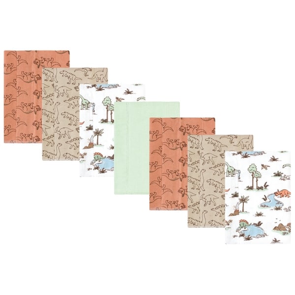 slide 1 of 1, Hudson Baby Cotton Flannel Burp Cloths, Dinosaur Adventures 7-Pack, One Size - Dinosaur Adventures 7-Pack - One Size One Size - Dinosaur Adventures 7-Pack