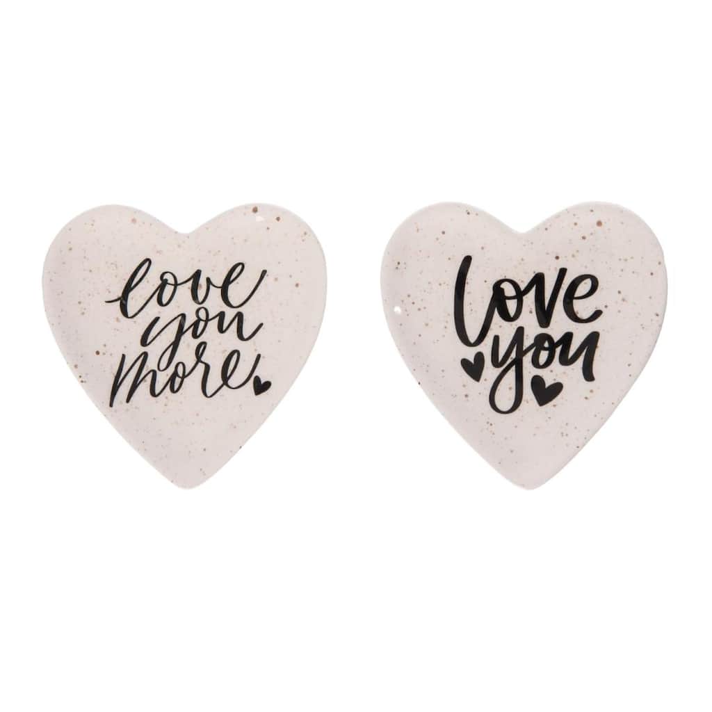 Transpac Ceramic Heart Trinket Dish Set of 2 Home Decorations Valentines