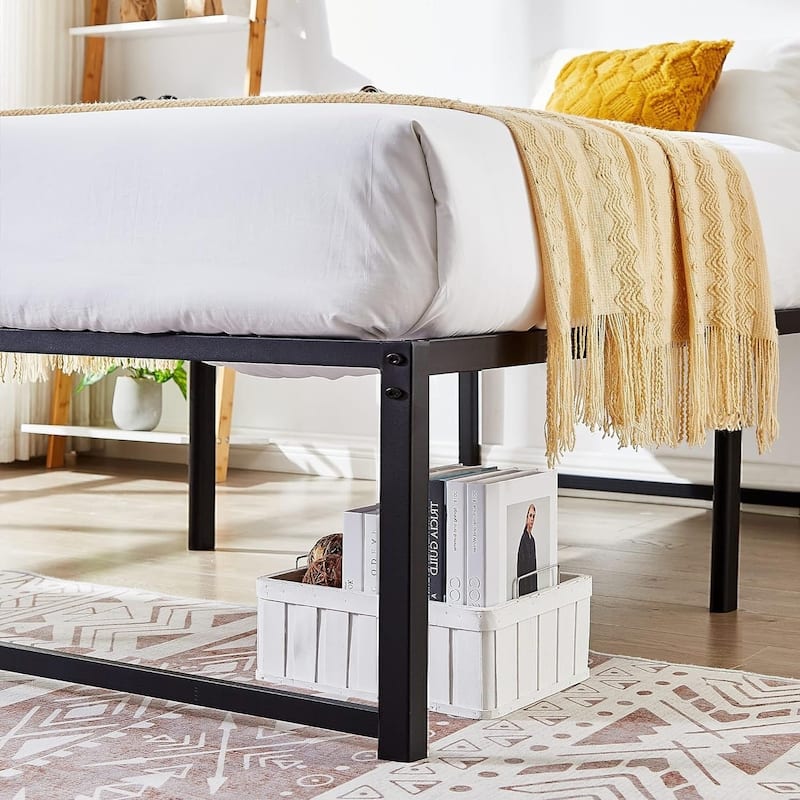 VECELO 14/16/18 inch Metal Platform Bed Frames Steel Slat,Mattress Foundation with Steel Slat Support/No Box Spring Needed