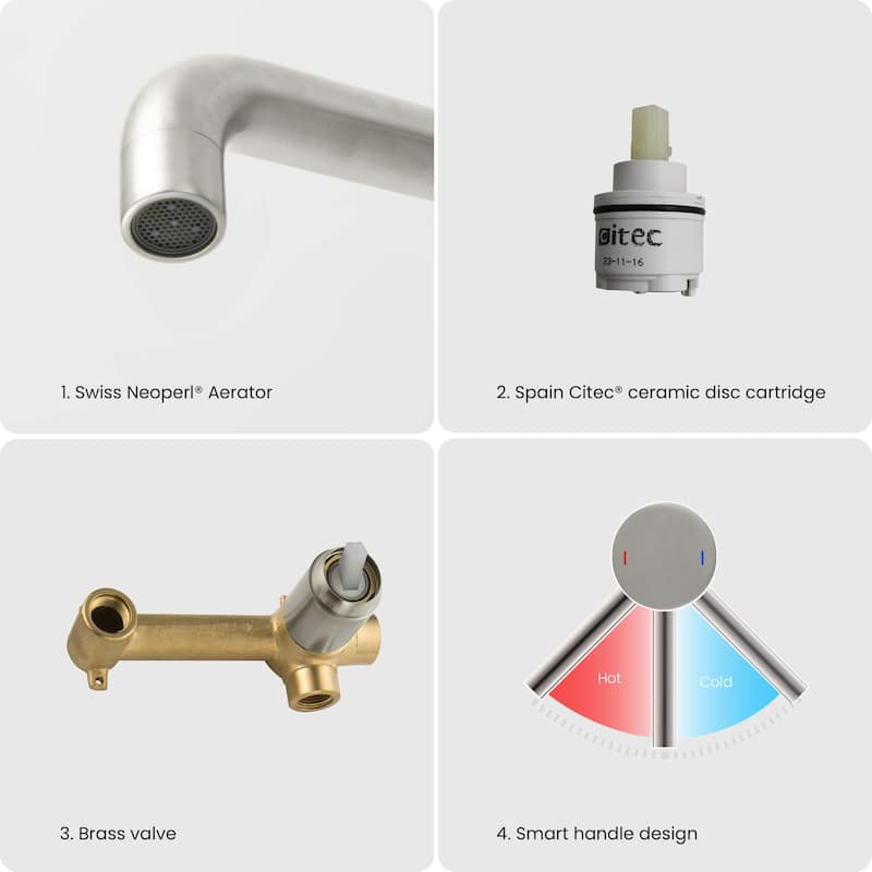 Circular Single Handle Wall Mounted Bathroom Sink Faucet
